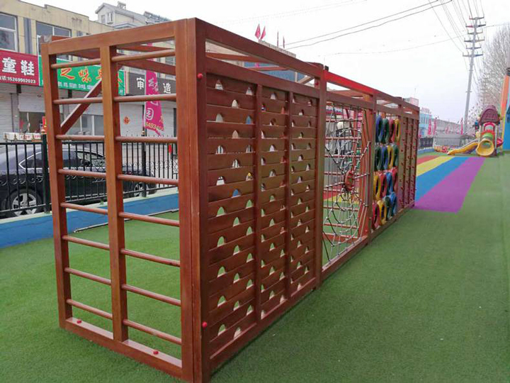 幼兒園實(shí)木輪胎組合攀爬架 戶外攀爬墻